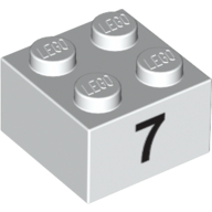 Brick 2 x 2 with Black "7" Print (3003pr0012)