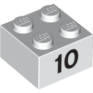 Brick 2 x 2 with Black "10" Print (3003pr0015)