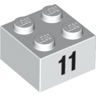 Brick 2 x 2 with Black "11" Print (3003pr0016)