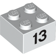 Brick 2 x 2 with Black "13" Print (3003pr0018)