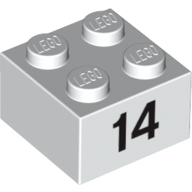 Brick 2 x 2 with Black "14" Print (3003pr0019)