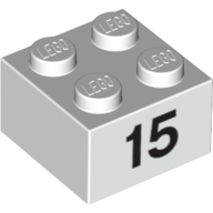 Brick 2 x 2 with Black "15" Print (3003pr0020)