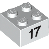 Brick 2 x 2 with Black "17" Print (3003pr0022)