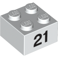 Brick 2 x 2 with Black "21" Print (3003pr0026)