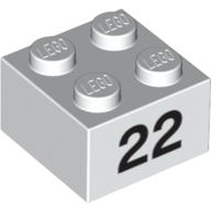 Brick 2 x 2 with Black "22" Print (3003pr0027)