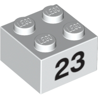 Brick 2 x 2 with Black "23" Print (3003pr0028)