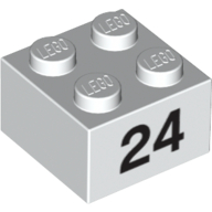 Brick 2 x 2 with Black "24" Print (3003pr0029)