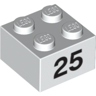 Brick 2 x 2 with Black "25" Print (3003pr0030)