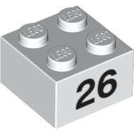 Brick 2 x 2 with Black "26" Print (3003pr0031)