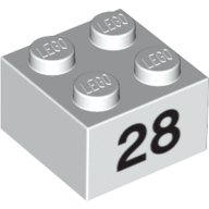 Brick 2 x 2 with Black "28" Print (3003pr0034)