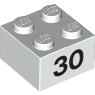 Brick 2 x 2 with Black "30" Print (3003pr0037)