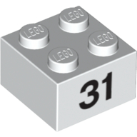 Brick 2 x 2 with Black "31" Print (3003pr0039)