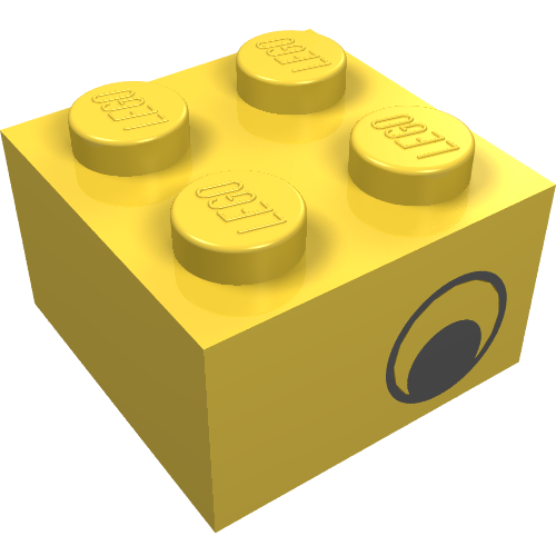 Brick 2 x 2 with Eye [No Pupils] Print on Two Sides, Offset (3003pr0052)