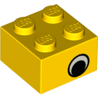 Brick 2 x 2 with Eye with White Print on Two Sides, Offset (3003pr0053)