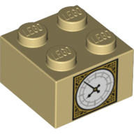 Brick 2 x 2 with Big Ben Clock print (3003pr0103)