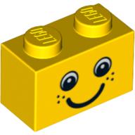Brick 1 x 2 with Eyes, Freckles and Smile Print (3004pr0001)