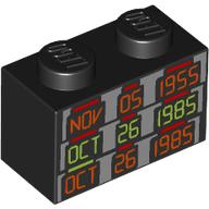 Brick 1 x 2 with 'NOV 05 1955', 'OCT 26 1985', 'OCT 26 1985' print (3004pr0009)