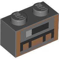 Brick 1 x 2 with Pixelated Fireplace print (3004pr0028)