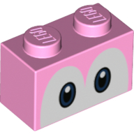 Brick 1 x 2 with Blue Eyes (Yoshi) Print (3004pr0056)