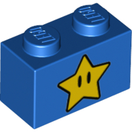 Brick 1 x 2 with Star with Eyes Print (3004pr0064)