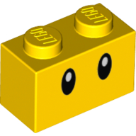 Brick 1 x 2 with Oval Eyes Print (3004pr0066)