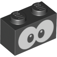 Brick 1 x 2 with White Eyes print (3004pr0085)