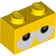 Brick 1 x 2 with Drooping Eyes (Yoshi) Print (3004pr0093)