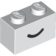 Brick 1 x 2 with Black Curved Line / Smile print (3004pr0103)