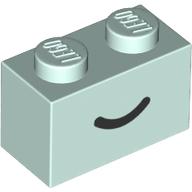 Brick 1 x 2 with Black Curved Line / Smile print (3004pr0103)