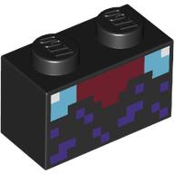 Brick 1 x 2 with Pixelated Enchantment Table print (3004pr0116)