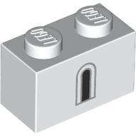 Brick 1 x 2 with Light Bluish Grey/Black Window print (3004pr0120)
