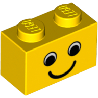 Brick 1 x 2 with Eyes and Smile Print (3004pr9979)