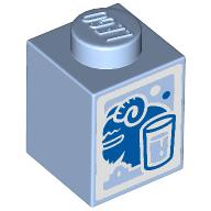 Brick 1 x 1 with Blue Milk / Bantha Carton Print (3005pr0020)
