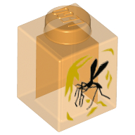 Brick 1 x 1 with Mosquito Print (3005pr0024)