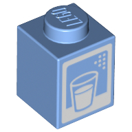 Brick 1 x 1 with Milk Carton, Glass, print (3005pr0026)