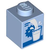 Brick 1 x 1 with Milk Carton, Filling Glass print (3005pr0028)