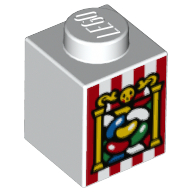Brick 1 x 1 with Jelly Beans (Bertie Botts Beans) Print (3005pr0029)