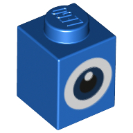 Brick 1 x 1 with White/Dark Blue Eye (3005pr0030)