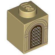 Brick 1 x 1 with Arched Window print (3005pr0038)