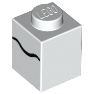 Brick 1 x 1 with Black Scribble Line print (3005pr0063)