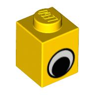 Brick 1 x 1 with Simple Eye Black and White Print (3005pr9996)