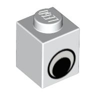 Brick 1 x 1 with Simple Eye Black and White Print (3005pr9996)
