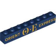 Brick 1 x 8 with Gold 'ORIENT EXPRESS' print (3008pr0076)