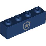 Brick 1 x 4 with Silver Police Badge print (3010pr0023)