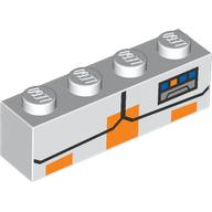 Brick 1 x 4 with Orange Squares, Black Lines, Blue/Orange Ranking print (3010pr0092)