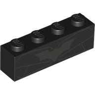 Brick 1 x 4 with Chest Armor, Dark Bluish Grey / Yellow Batman Logo on Opposite Sites print (3010pr9924)