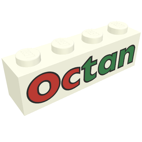 Brick 1 x 4 with 'Octan' Print (3010pr9948)