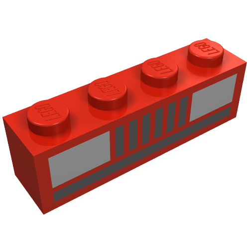 Brick 1 x 4 with Basic Car Headlights Print (3010pr9975)