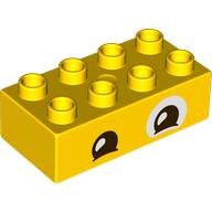 Duplo Brick 2 x 4, Eyes, and White Patch Print (3011pr1059)