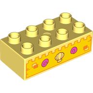 Duplo Brick 2 x 4 with Sandcastle, Eyes print (3011pr9980)